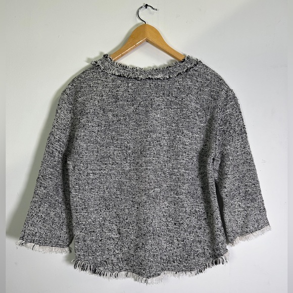 IRO Brand black and white knit top with fringe size EU 38 / US medium - Picture 7 of 11